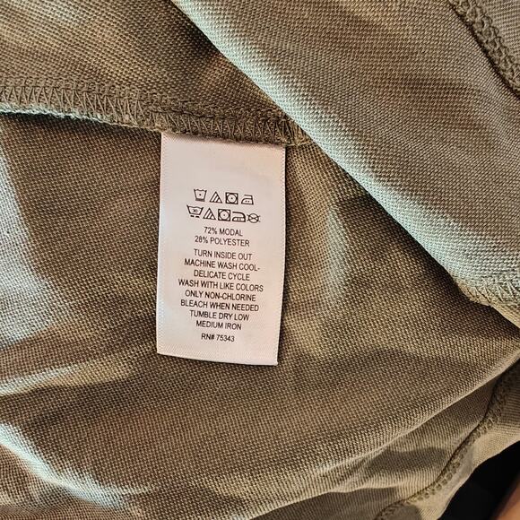 Joie Olive Green Asymmetrical Midi Slip Dress Modal Blend Spaghetti Strap - Picture 5 of 5